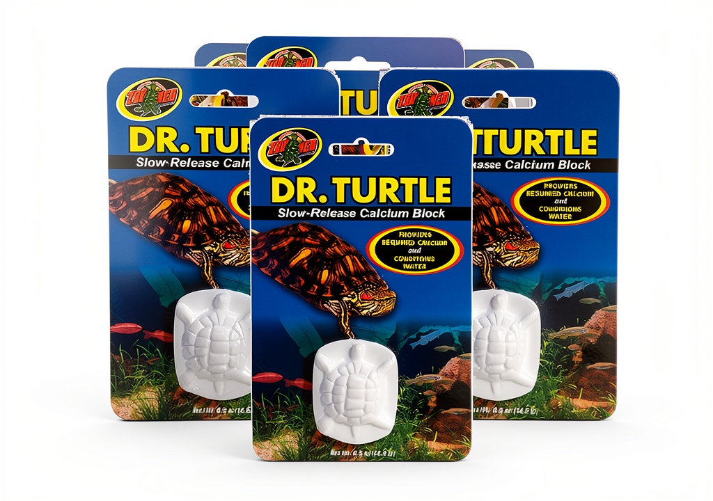 Dr Turtle Calcium Block placed in a turtle aquarium with clear water