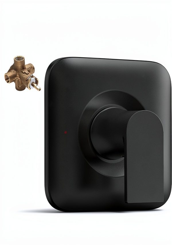 KANDENT Brass Shower Trim Kit Matte Black-3