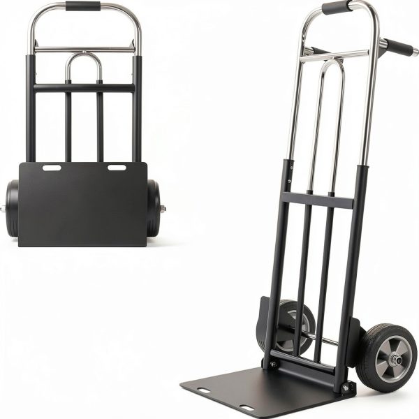 Folding Hand Truck Dolly IRONPOW 600lb Solid Wheels Foldable Design-0