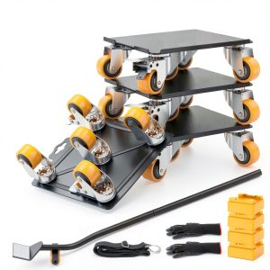 KYX Furniture Dolly, Furniture Movers with 5 Wheels,Carbon Steel Panel Heavy Duty Dolly, Furniture Lifter with 360° Rotatable Silent Rubber Universal Wheels, Max Load 4000LBS(6.9x6.9 in)-0