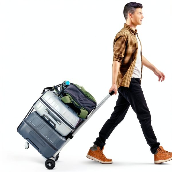 Utility Luggage Cart 270lb KEDSUM Aluminum Hand Truck 4 Tank Wheels-2