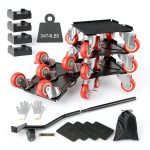 Furniture Dolly,Furniture Movers with 5 Wheels,Carbon Steel Panel Heavy Duty Dolly,Furniture Lifter with 5 360° Rotatable Rubber Universal Wheels,Maximum Load 3474LBS-0
