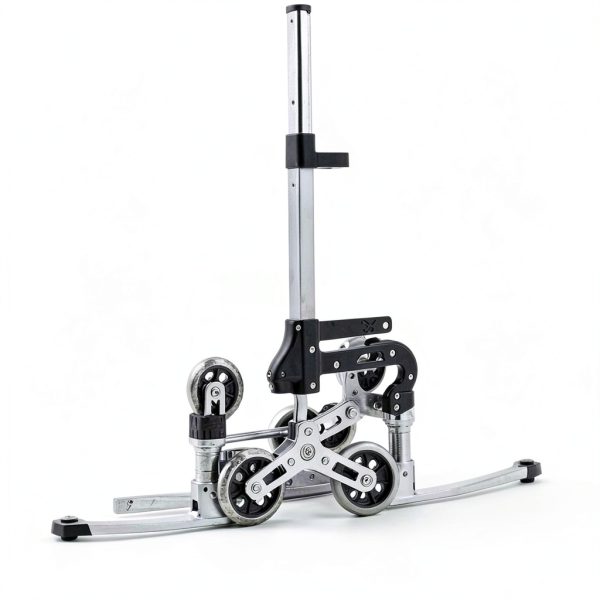 Stair Climbing Cart, 220 LBS Aluminum Stair Climber Dolly, Heavy Duty Folding Hand Truck Dolly with 6 Wheels, Telescoping Handle and Elastic Rope for Home, Moving, Groceries, Warehouse-2