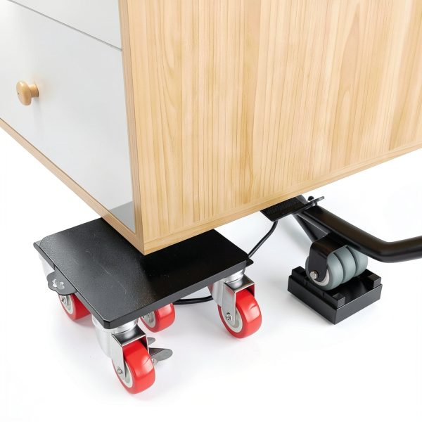 Furniture Dolly,Furniture Movers with 5 Wheels,Carbon Steel Panel Heavy Duty Dolly,Furniture Lifter with 5 360° Rotatable Rubber Universal Wheels,Maximum Load 3474LBS-6