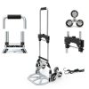 Stair Climbing Cart, 220 LBS Aluminum Stair Climber Dolly, Heavy Duty Folding Hand Truck Dolly with 6 Wheels, Telescoping Handle and Elastic Rope for Home, Moving, Groceries, Warehouse-3