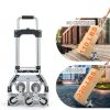 Stair Climbing Cart, 220 LBS Aluminum Stair Climber Dolly, Heavy Duty Folding Hand Truck Dolly with 6 Wheels, Telescoping Handle and Elastic Rope for Home, Moving, Groceries, Warehouse-1