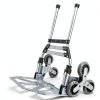Stair Climbing Cart, 220 LBS Aluminum Stair Climber Dolly, Heavy Duty Folding Hand Truck Dolly with 6 Wheels, Telescoping Handle and Elastic Rope for Home, Moving, Groceries, Warehouse-4